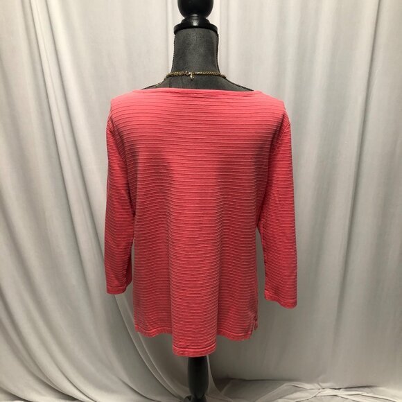 Talbots Top Womens Size Medium Rose Pink Cotton Round Neck Pullover Shirt - Picture 4 of 6